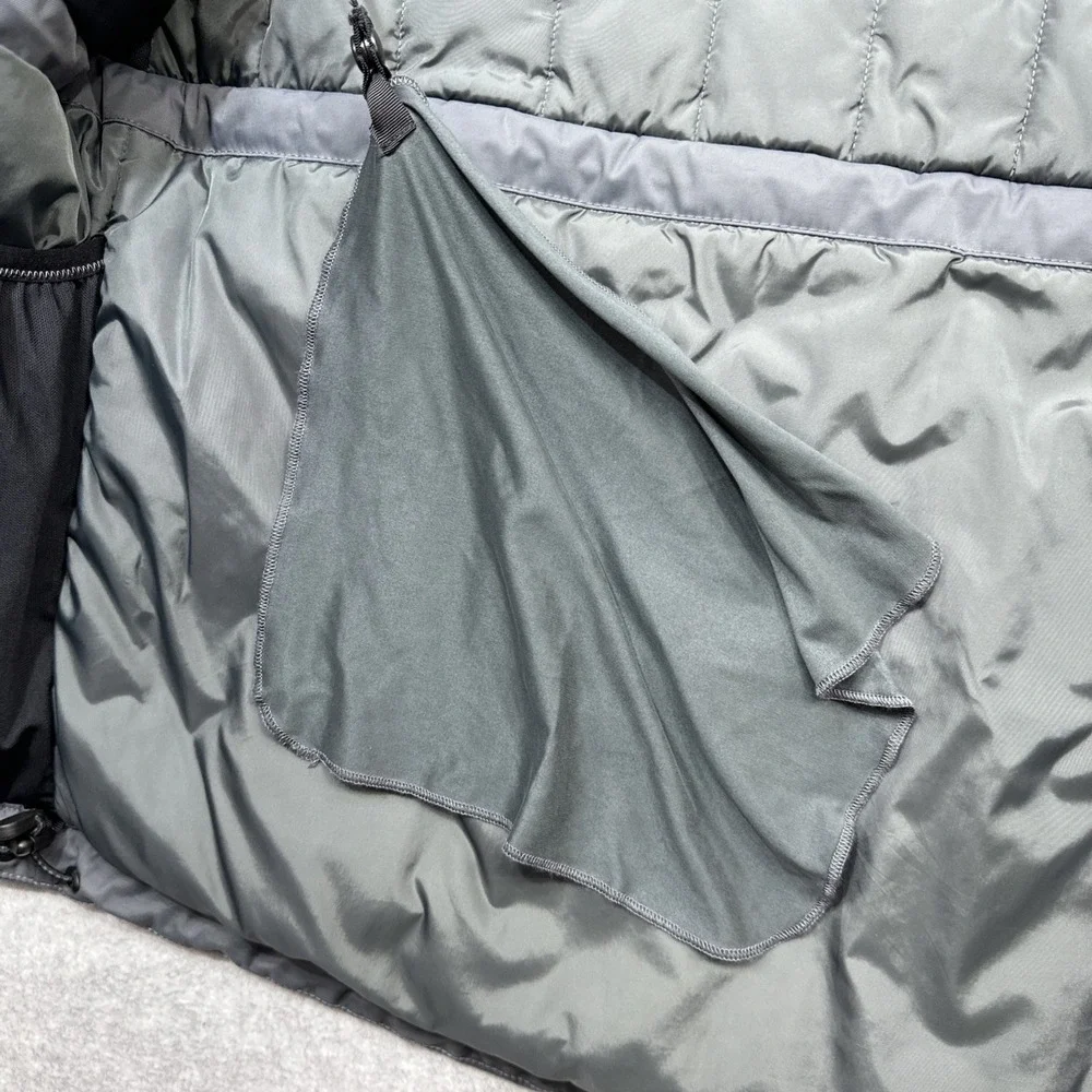 LL Bean Rugged Ridge Parka Medium Gray Ski Jacket Primaloft Tek Zip No Hood